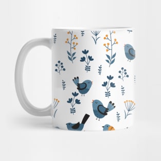 Cartoon Birds And Tree Pattern Art Mug